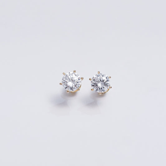 Classic Solitaire Stud Earrings in Gold & Silver – Elegant Crystal Stone Earrings for Daily & Party Wear