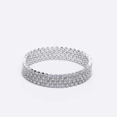 ✨ Elegant American Diamond Bangles Set – Sparkling Silver Finish ✨