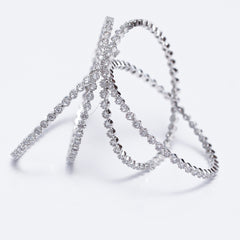 ✨ Elegant American Diamond Bangles Set – Sparkling Silver Finish ✨