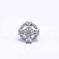 Elegant Silver Statement Ring for Women | Sparkling Cubic Zirconia Cocktail & Engagement Jewelry