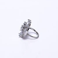 Elegant Silver Statement Ring for Women | Sparkling Cubic Zirconia Cocktail & Engagement Jewelry