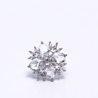 Luxury Silver-Plated Statement Ring with Sparkling CZ Stones – Elegant Cocktail & Party Jewelry for Women
