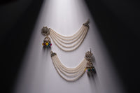 Traditional Kundan Pearl Earrings with Colorful Beads – Bridal & Festive Jewelry