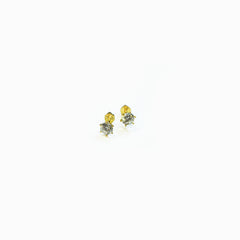 Classic Solitaire Stud Earrings in Gold & Silver – Elegant Crystal Stone Earrings for Daily & Party Wear