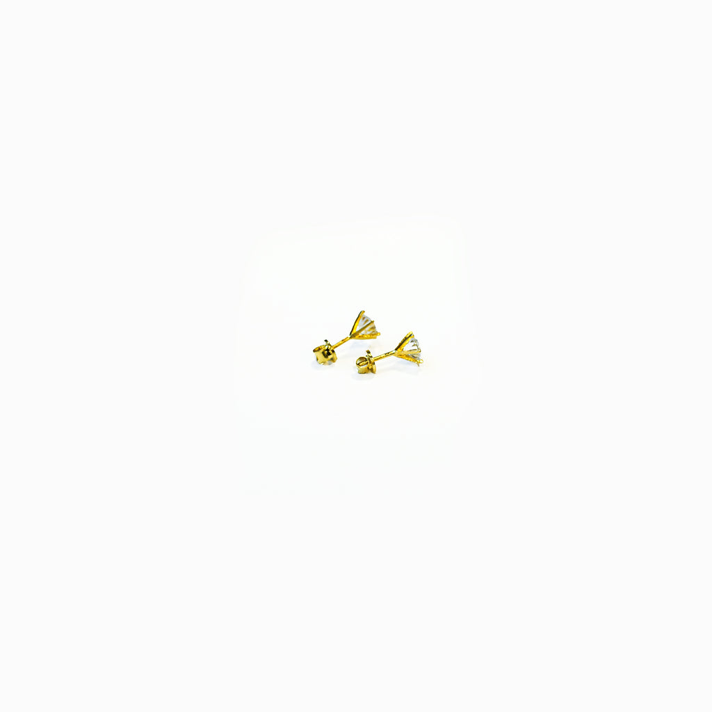 Classic Solitaire Stud Earrings in Gold & Silver – Elegant Crystal Stone Earrings for Daily & Party Wear