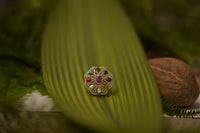 ✨ Designer Navratna Adjustable Ring – Colourful Gemstone Gold Polish ✨