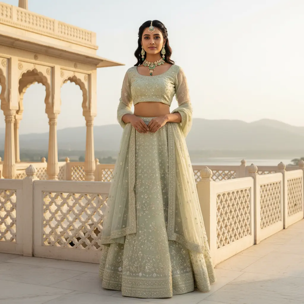 Sizzle Jewels Royal Green Kundan Necklace Set with Earrings and Maang Tikka SIZZLE JEWELS