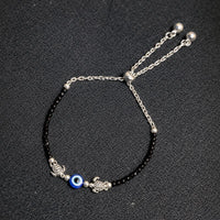 Evil Eye Turtle Black Beads Bracelet