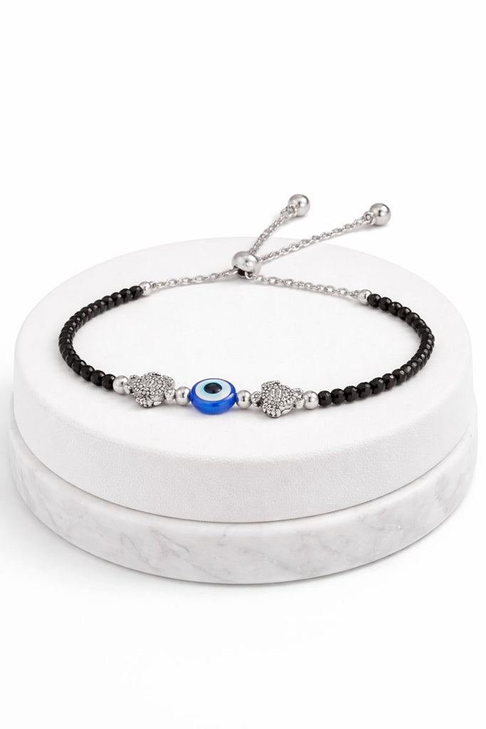 Evil Eye Turtle Black Beads Bracelet