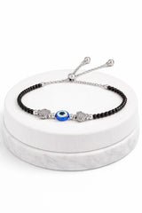 Evil Eye Turtle Black Beads Bracelet
