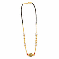 Sizzle Jewels Royal Ball Pendant Mangalsutra with Black Beads & Pearl Detailing